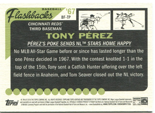 Tony Perez Topps Heritage Flashbacks Baseball