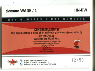 Dwyane Wade 2003 Fleer Final Edition Hot Numbers Jersey Card #HNDW /50