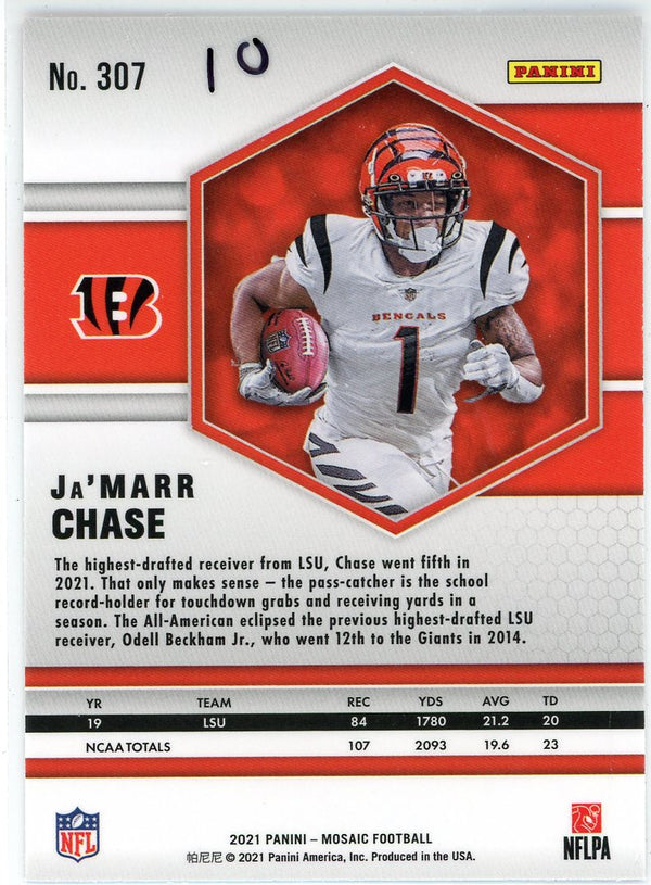 Ja'Marr Chase 2021 Panini Mosaic Rookie Card #307