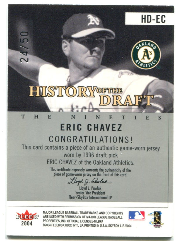 Eric Chavez History of the 90's Draft Authentic Jersey Card Fleer #HD