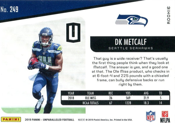 DK Metcalf 2019 Panini Unparalleled Rookie Card