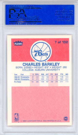 Charles Barkley 1986 Fleer Card #7 (PSA Mint 9)