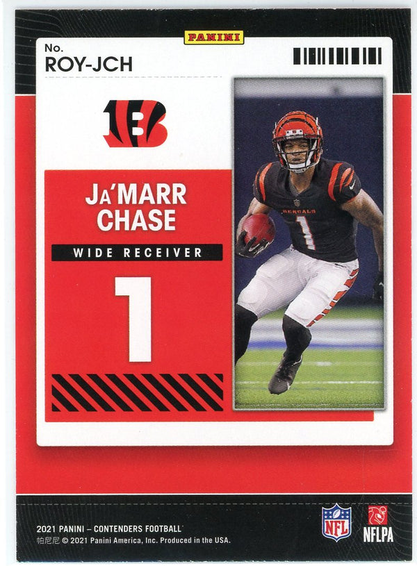 Ja'Marr Chase 2021 Panini Contenders ROY Contender Rookie Card #ROY-JCH