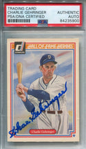 Charlie Gehringer Donruss Hall Of Fame Autographed Baseball Card (PSA)
