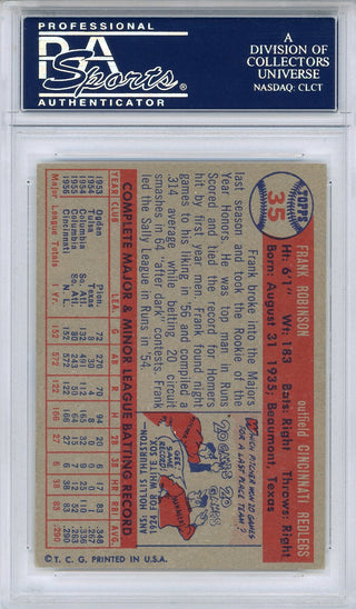 Frank Robinson "1956 ROY" Autographed 1957 Topps Card (PSA)