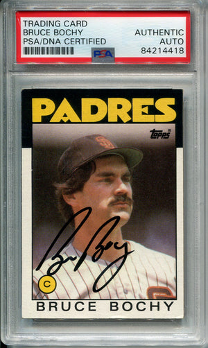 Bruce Bochy Autographed 1986 Topps Card #608 (PSA)