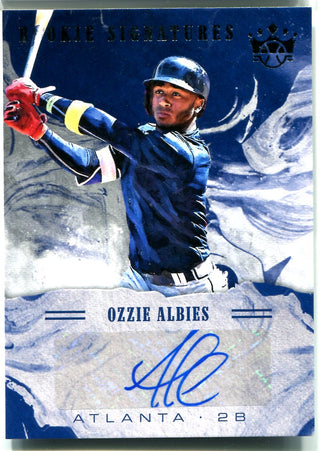 Ozzie Albies 2020 Diamond Kings Game Used Bat Card