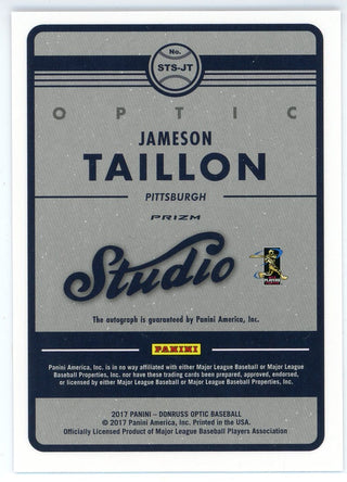 Jameson Taillon Autographed 2017 Panini Donruss Optic Studio Card #STS-JT