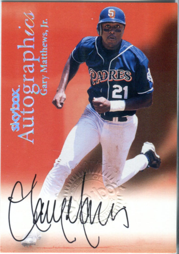Gary Matthews Jr. 1999 Skybox Autographed Card