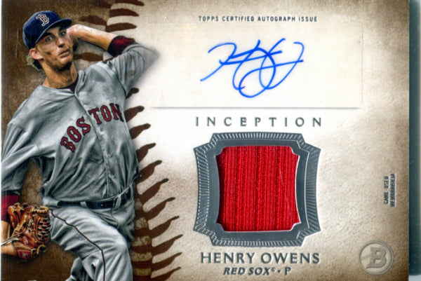 Henry Owen 2015 Bowman Inception Autographed Relic Card