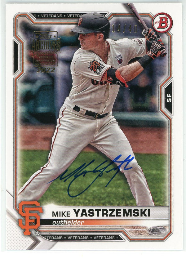 Mike Yastrzemski Autographed 2021 Topps Archives Card #64