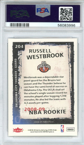 Russell Westbrook 2008 Fleer Rookie Card #204 (PSA)