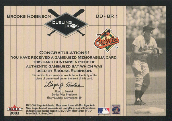 Roger Maris Brooks Robinson 2001 Fleer Bat Card