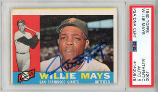 Willie Mays Autographed 1960 Topps Card #200 (PSA)