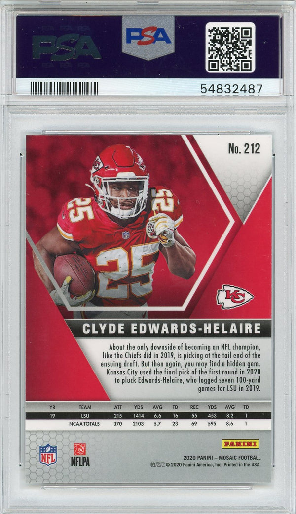 Clyde Edwards-Helaire 2020 Panini Mosaic Rookie Card #212 (PSA)
