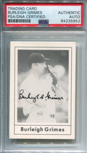 Burleigh Grimes Grand Slam 1978 Autographed Baseball Card (PSA)