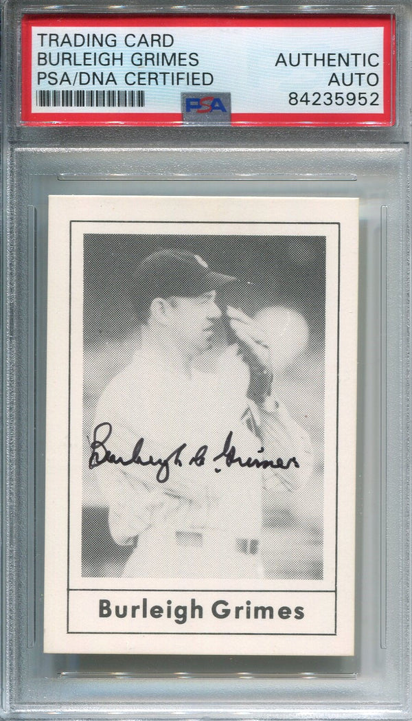 Burleigh Grimes Grand Slam 1978 Autographed Baseball Card (PSA)