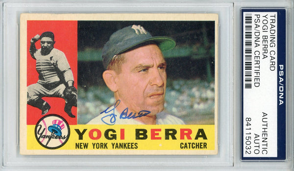Yogi Berra Autographed 1960 Topps Card #480 (PSA)