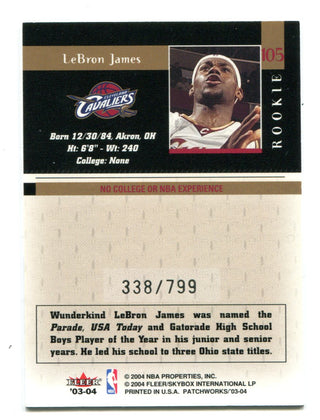 Lebron James 2003-04 Fleer Patchworks #105 /799 Card