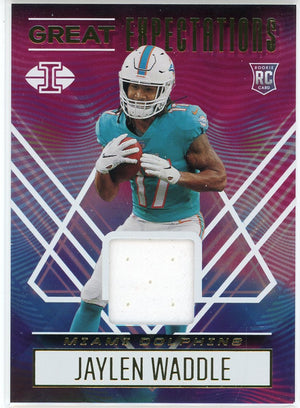 Jaylen Waddle 2021 Panini Illusions Great Expectations Rookie Patch Card #GE-jW