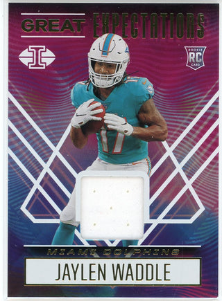 Jaylen Waddle 2021 Panini Illusions Great Expectations Rookie Patch Card #GE-jW