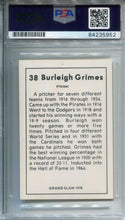 Burleigh Grimes Grand Slam 1978 Autographed Baseball Card (PSA)