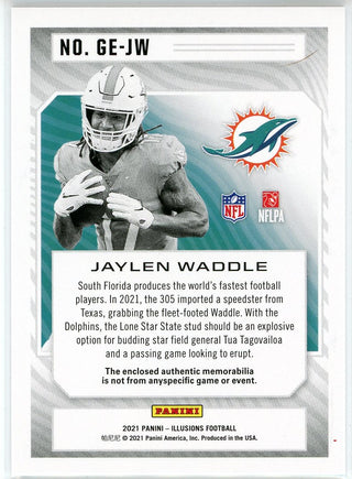 Jaylen Waddle 2021 Panini Illusions Great Expectations Rookie Patch Card #GE-jW