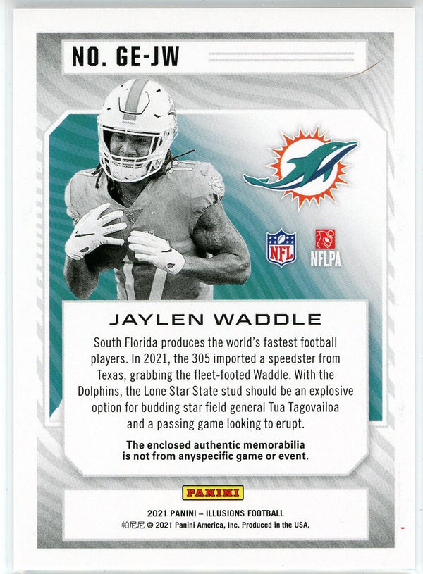 Jaylen Waddle 2021 Panini Illusions Great Expectations Rookie Patch Card #GE-jW