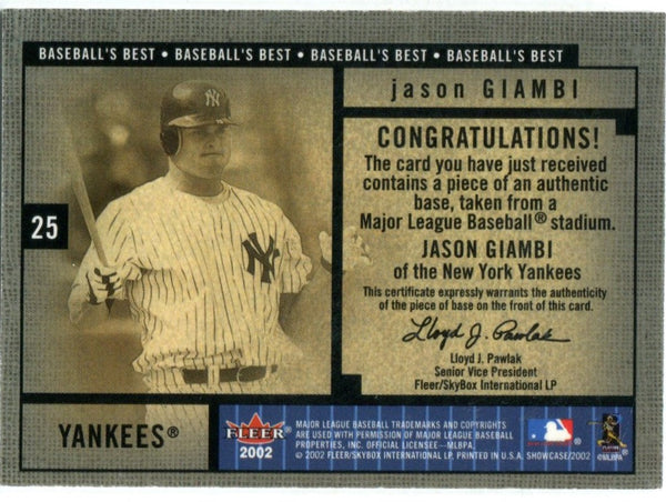 Jason Giambi 2002 Fleer Baseball`s Best Base Card #25