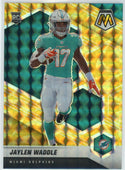 Jaylen Waddle 2021 Panini Mosaic Yellow Prizm Rookie Card #308