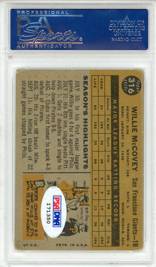 Willie McCovey Autographed 1960 Topps Card #316 (PSA)