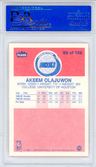 Hakeem Olajuwon 1986 Fleer Card #82 (PSA NM-MT 8)
