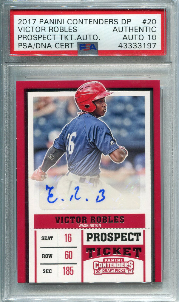 Victor Robles Autographed 2017 Contenders Draft Rookie Card (PSA 10)