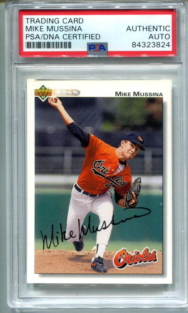 Mike Mussina 1992 Upper Deck #675 Autographed (PSA Auth) Card