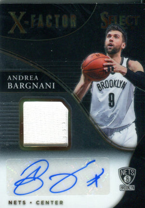 Andrea Bargnani 2020 Panini Select X Factor Autographed Game Used Jersey Card 221/249 #XF-ABG