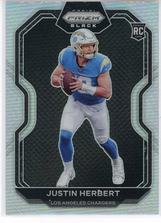 Justin Herbert 2020 Panini Chronicles Prizm Black Silver Prizm Rookie Card #PB-3
