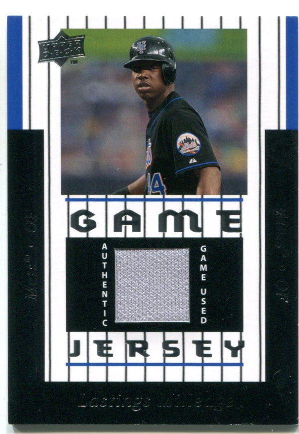 Lastings Milledge 2008 Upper deck Authentic Game Used Jersey Card