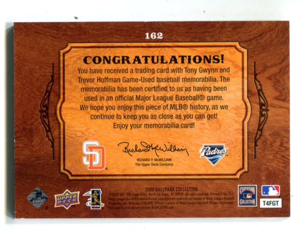 Tony Gwynn/Trevor Hoffman 2008 Upper Deck Ballpark Collection #162 Jersey Card