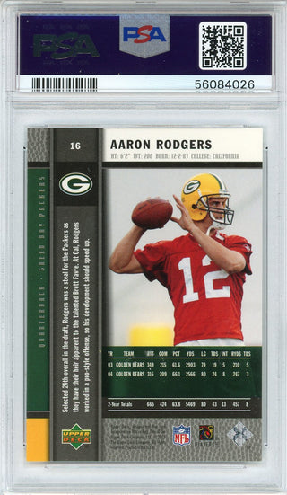 Aaron Rodgers 2005 Upper Deck Premiere Rookie Card #16 (PSA)