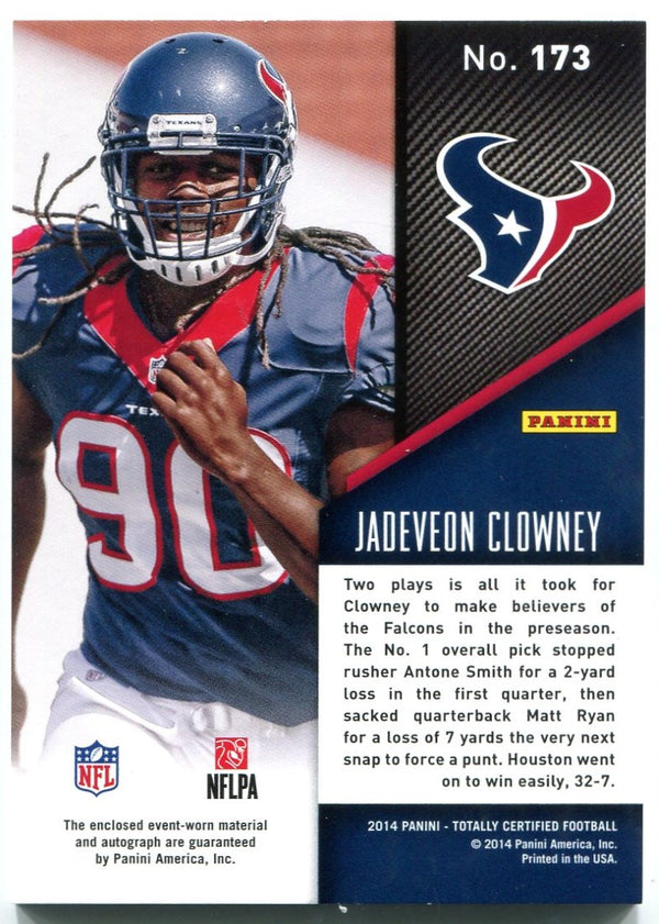 Jadeveon Clowney Panini Totally Certified Rookie Patch Auto