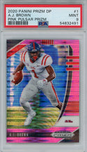 AJ Brown 2020 Panini Prizm Draft Pick pink Pulsar Prizm Card #1 (PSA)