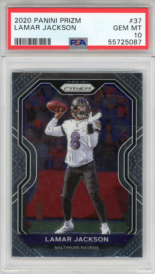 Lamar Jackson 2020 Panini Prizm Card #37 (PSA)