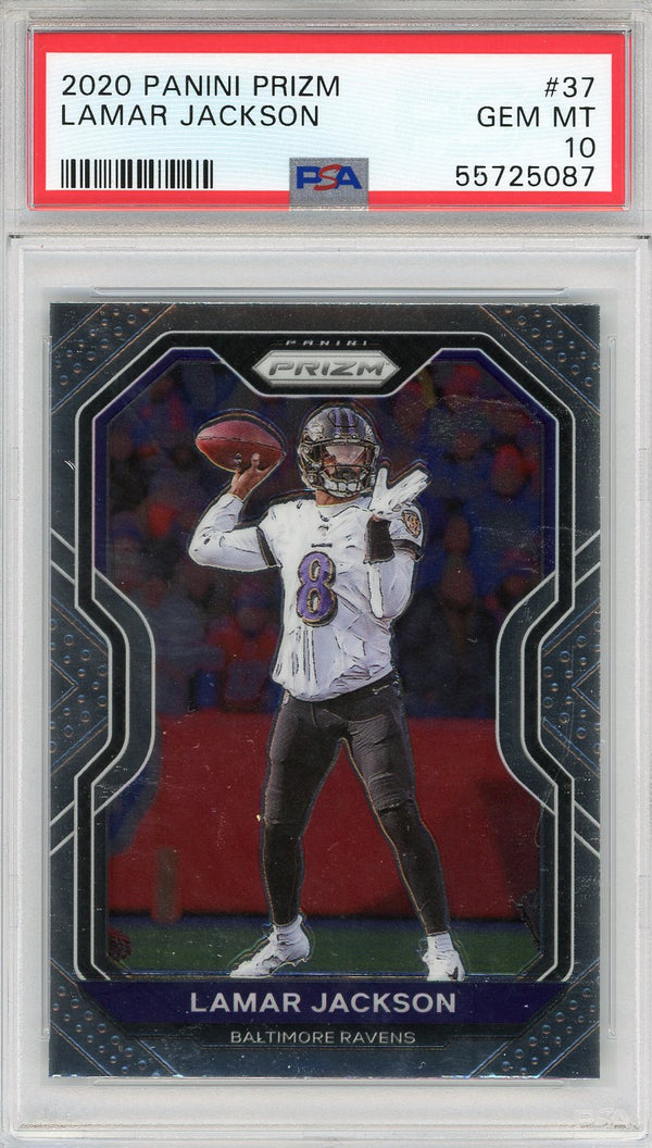 Lamar Jackson 2020 Panini Prizm Card #37 (PSA)