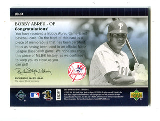 Bobby Abreu 2007 Upper Deck Game Materials #UDBA Jersey Card