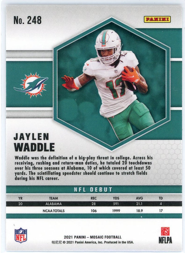 Jaylen Waddle 2021 Panini Mosaic NFL Debut Reactive Orange Prizm RC #248