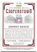 Johnny Bench Etched in Cooperstown 10/15