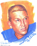 Johnny Unitas Autographed Ron Lewis 8x10 Art Print (JSA)