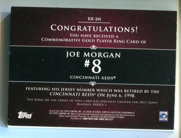 Joe Morgan 2012 Topps Retired Rings Card #161/736