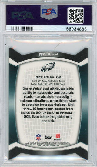 Nick Foles 2012 Topps Chrome Red Zone Rookies Refractors Card #4 (PSA)