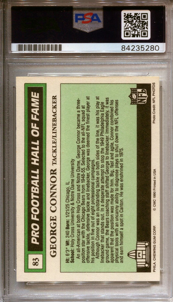 George Connor Hall Of Fame Swell Autographed Card (PSA)
